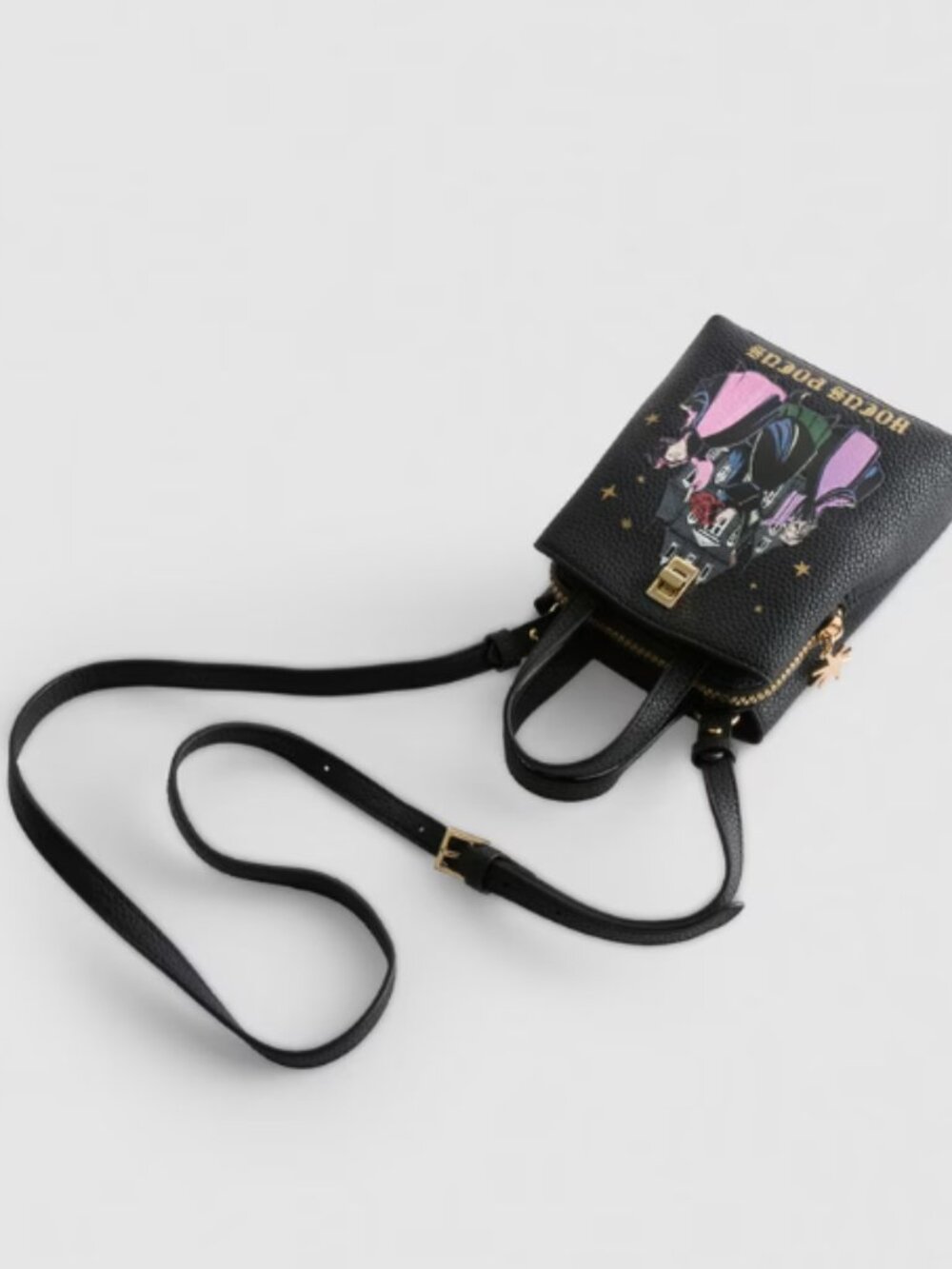 Disney Hocus Pocus Halloween Themed Black Bucket Bag Crossbody Purse